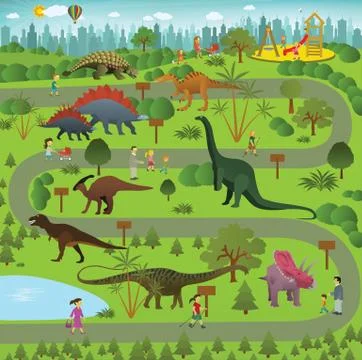 Dinosaur park Stock Illustration