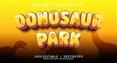 Dinosaur park vector text effect with modern style design Stock Illustration