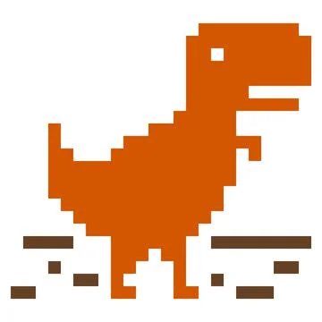 Dinosaur pattern. Pixel t-rex image for 8 bit game assets 스톡 일러스트