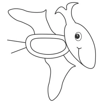 Dinosaur pterodactyl contour Stock Illustration