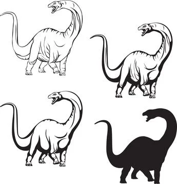 Dinosaur realistic image Brachiosaurus Stock Illustration