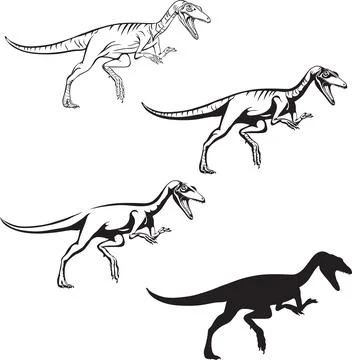 Dinosaur realistic image. Compsognathus Stock Illustration