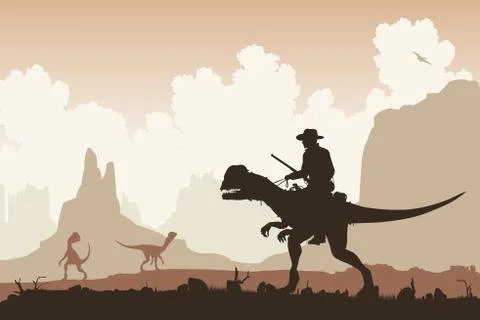 Dinosaur rider Stock-Illustration