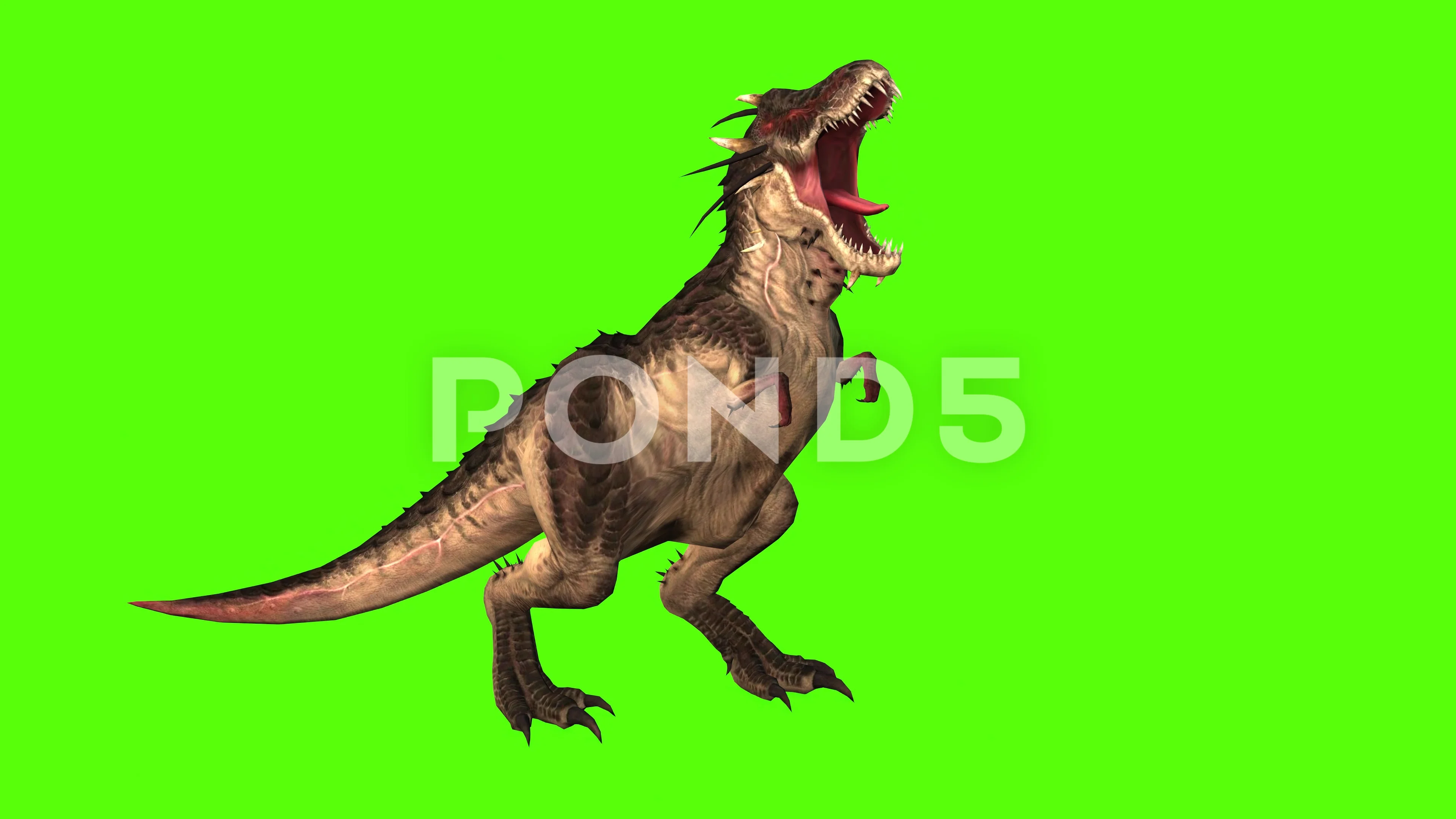 (4K) Velociraptor Running Across Screen Roar 1