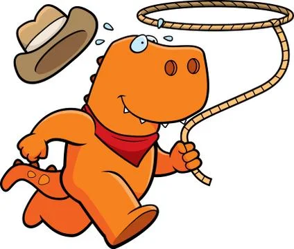 Dinosaur rodeo Stock Illustration