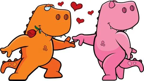 Dinosaur Romance Stock Illustration