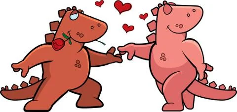 Dinosaur Romance Stock Illustration