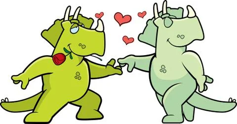 Dinosaur romance Stock Illustration
