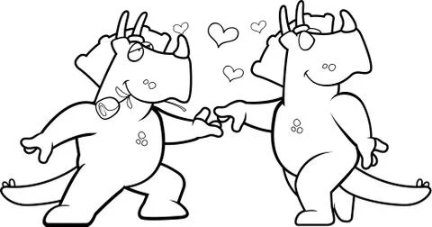 Dinosaur Romance Stock Illustration