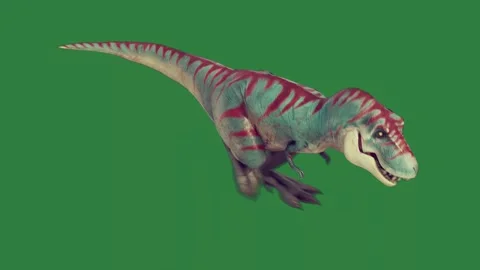 A dinosaur running isolated on green screen background Stock Footage 336856330