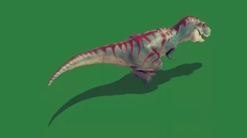 A dinosaur running isolated on green screen background Stock Footage 336856333