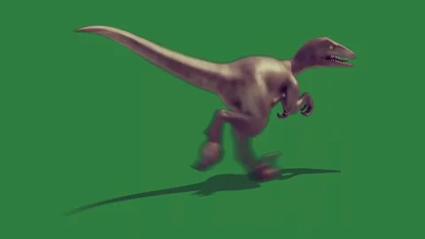 A dinosaur running isolated on green screen background Stock-Footage 336856334