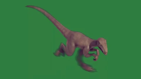 A dinosaur running isolated on green screen background Stock Footage 336856347