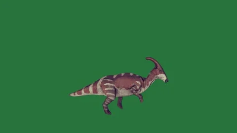 A dinosaur running isolated on green screen background Stock Footage 336856362