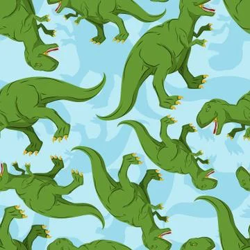 Dinosaur seamless pattern. Dino texture. Tyrannosaurus Rex Ornament. Prehisto Stock Illustration