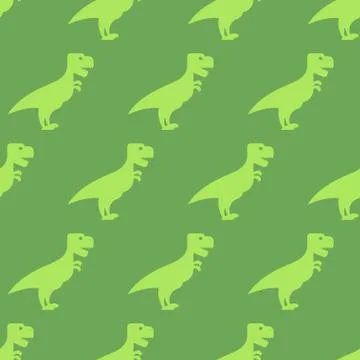 Dinosaur seamless pattern. Texture of  ancient animals of Jurassic period. Bi Stock Illustration