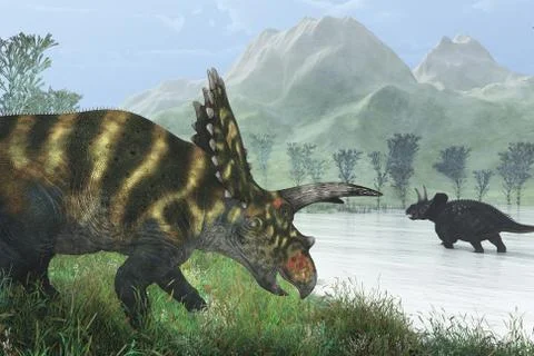 Dinosaur Shore Stock Illustration