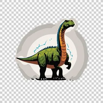 Dinosaur Silhouette In Circular Frame standing trees circle Stock Illustration