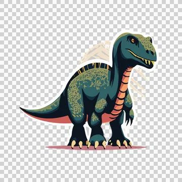 Dinosaur Silhouette With Decorative Patterns standing black Stock Illustration