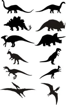 Dinosaur silhouette Illustrazione stock