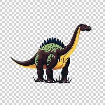 Dinosaur Silhouette With Long Tail standing body spikes Stock Illustration