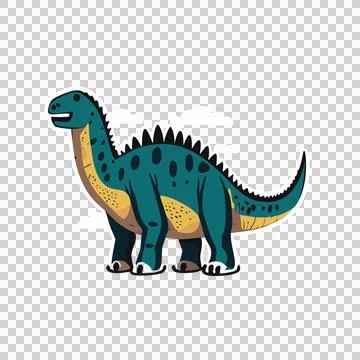 Dinosaur Silhouette With Simple Clouds standing tails spikes Stock Illustration