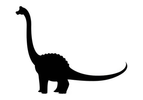 Dinosaur silhouette standing on plain ground Stock Illustration