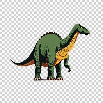 Dinosaur Silhouette Standing Profile View neck tail body Stock Illustration