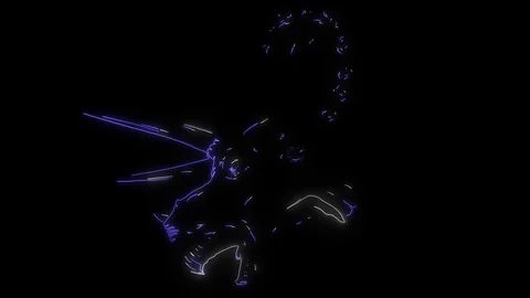 Dinosaur silhouettes face video laser animation Stock Footage 111063393