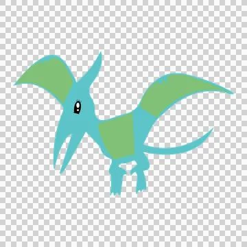 Dinosaur Simple Black Silhouette Of A Flying Pterosaur Wings Stockillustratie