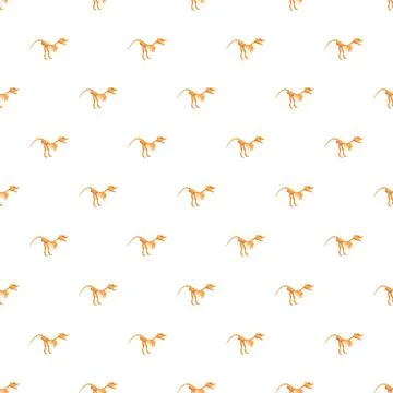 Dinosaur skeleton pattern repeating across white background イラスト素材