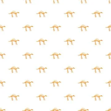 Dinosaur skeleton pattern representing prehistoric life and extinction Stock Illustration
