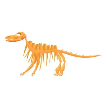Dinosaur skeleton standing on two legs showing its teeth Stock Illustration