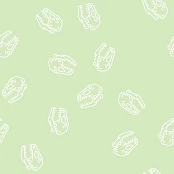 Dinosaur skull line seamless pattern Stock Illustration