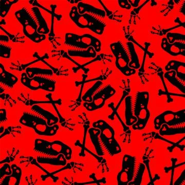 Dinosaur skull pattern seamless. The skull of Tyrannosaurus rex background. t Stock Illustration