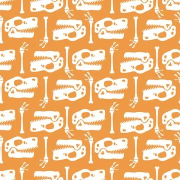Dinosaur skull pattern seamless. The skull of Tyrannosaurus rex background. t Stock Illustration