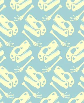 Dinosaur skull pattern seamless. The skull of Tyrannosaurus rex background. t Stock Illustration
