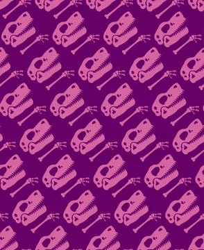 Dinosaur skull pattern seamless. The skull of Tyrannosaurus rex background. t Stock Illustration
