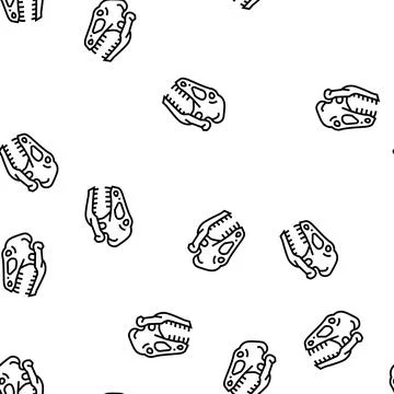 Dinosaur skull vector seamless pattern Stock Illustration