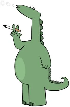 Dinosaur smoke break Stock Illustration
