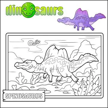 Dinosaur spinosaurus, coloring book Stock Illustration