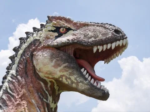 Dinosaur statue in theme park Stock Photos