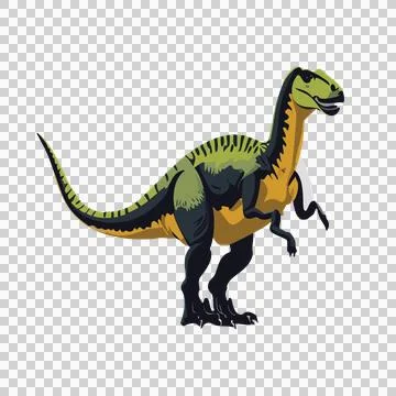 Dinosaur Sturdy Standing In Side View tail claws outline イラスト素材