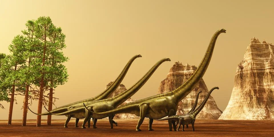 Dinosaur sunset Stock Illustration