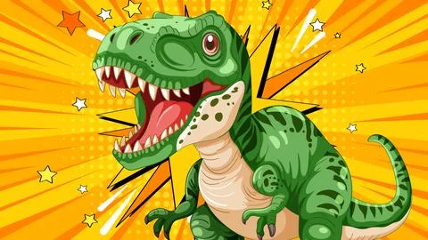 Dinosaur Superhero in Action Stock Illustration