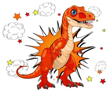 Dinosaur Superhero Comic Illustration Stock Illustration