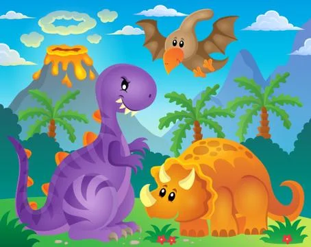 Dinosaur theme image - eps10 vector illustration. Stock Illustration