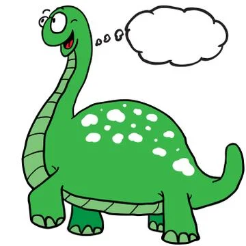 Dinosaur with thought bubble Stock Illustration