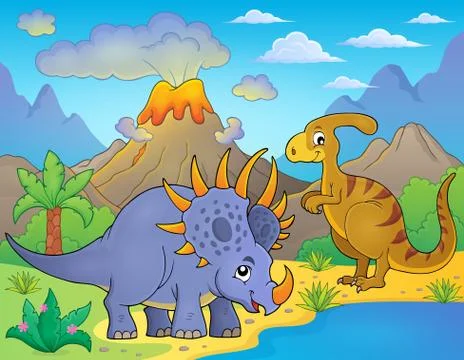 Dinosaur topic image - eps10 vector illustration. Stock Illustration