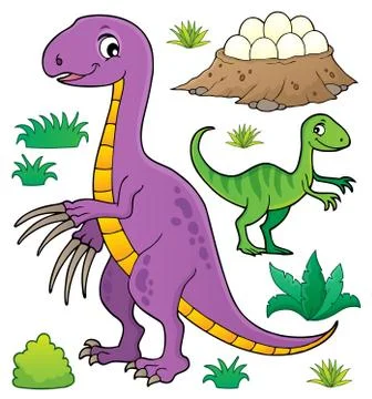 Dinosaur topic set 库存插图